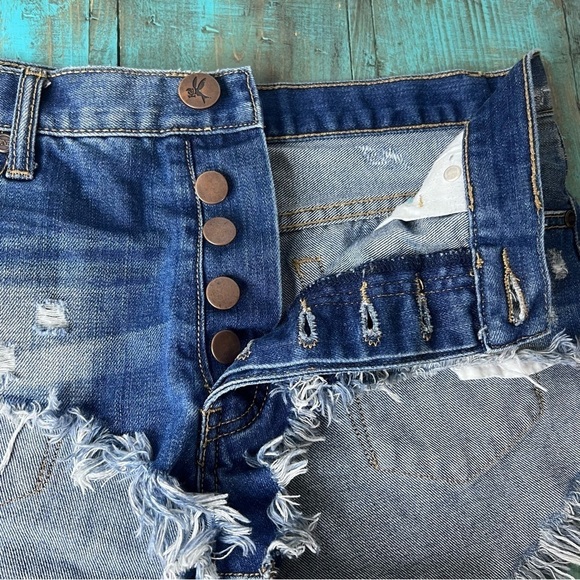 One Teaspoon Rollers Low Waist Long Rise Festival Shorts Size 26 - Picture 7 of 13